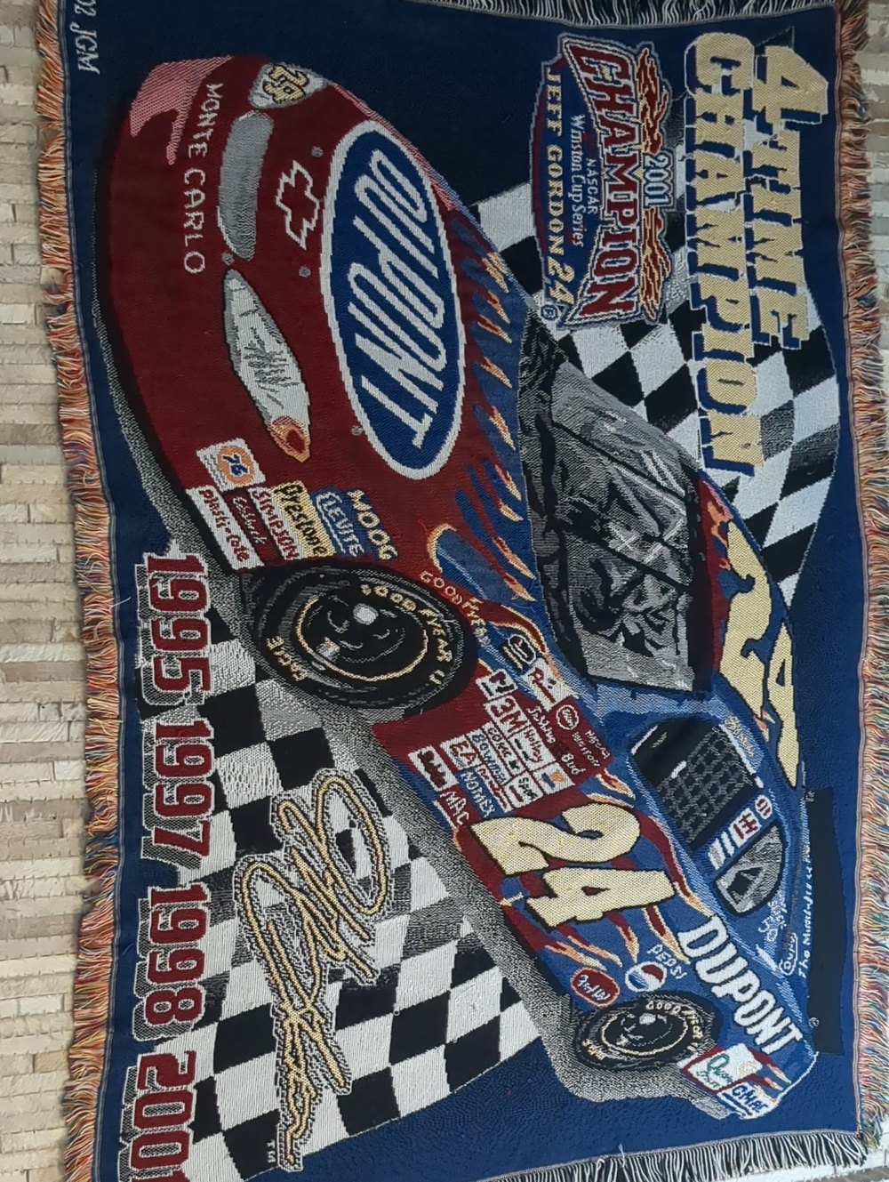 VTG The Northwest Company NASCAR 2001 #24 Jeff Gordon 4x Champion Throw Tapestry